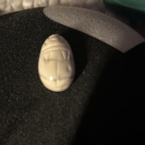 White AlabasterCarved Egg-Shaped Pendant